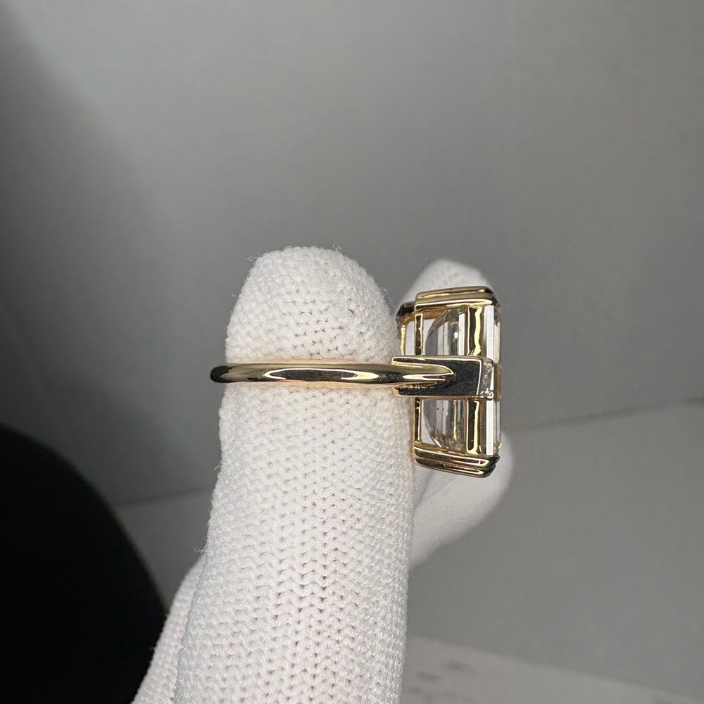 10.04ct Emerald Cut Lab Grown Diamond Ring – IGI Certified – Size 6.5 18k White - Picture 12 of 16